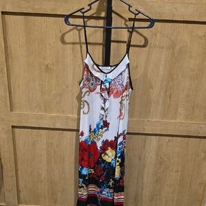 (J42) Elegant Floral Chemise with Spaghetti Straps SZ XL